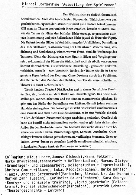 Schauspielschule Der Kreis, Öffentlicher Abend April 2013